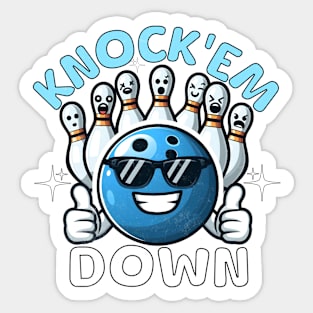 Bowling Funny Knock'em Down Sticker